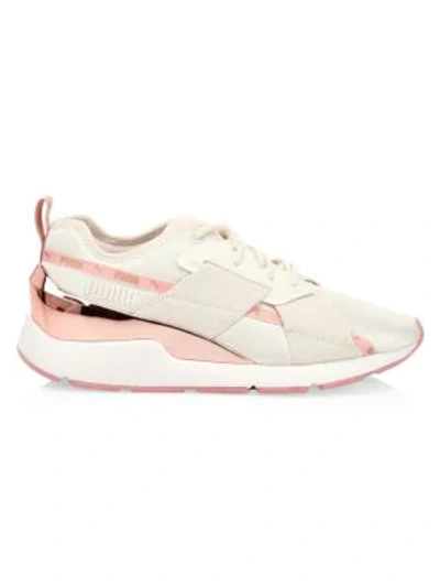 Shop Puma Muse X-2 Metallic Sneakers In Parchment