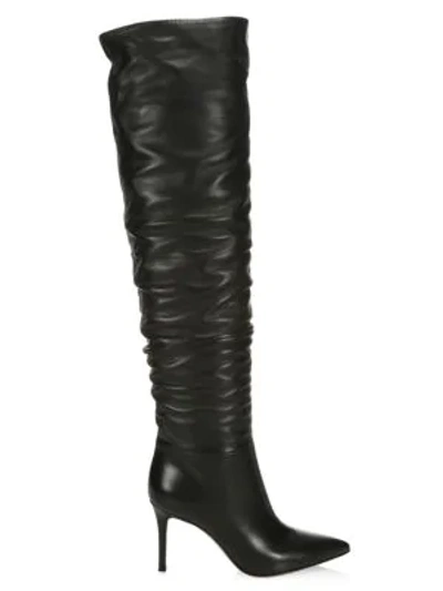 Shop Gianvito Rossi Valeria Over-the-knee Leather Boots In Black