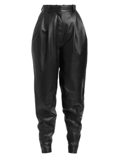 Shop Altuzarra Atomica Leather Trousers In Black