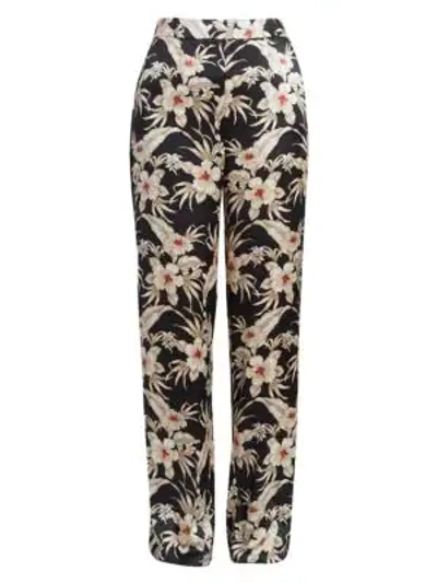 Shop Altuzarra Bani Floral Silk Trousers In Oyster