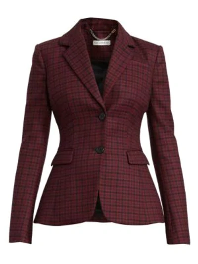 Shop Altuzarra Fenice Plaid Wool-blend Blazer In Carmine Black