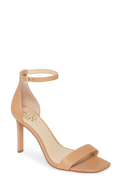 Shop Vince Camuto Lauralie Ankle Strap Sandal In Sand Dune Patent Leather