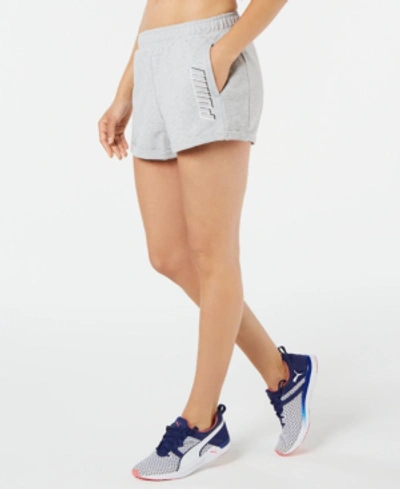 Shop Puma Modern Sports Mesh-trimmed Shorts In Light Gray Heather