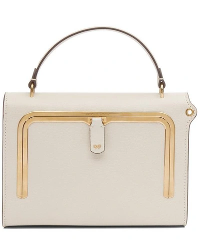 Shop Anya Hindmarch Small Python Strap Postbox Bag In Cream