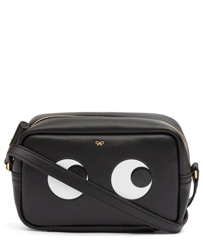 Shop Anya Hindmarch Mini Eyes Cross-body Bag In Black