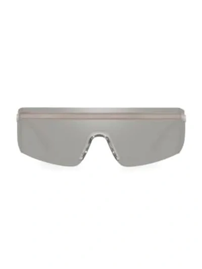 Shop Versace Rock Icons Shield Sunglasses In Gunmetal