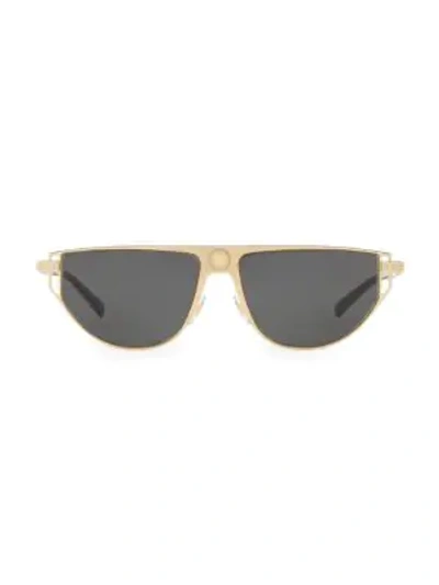 Shop Versace Pop Chic 57mm Aviator Sunglasses In Gold