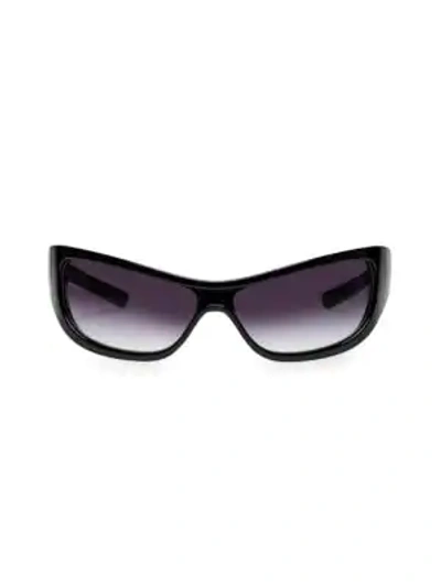 Shop Le Specs The Monster Wrap Sunglasses In Black