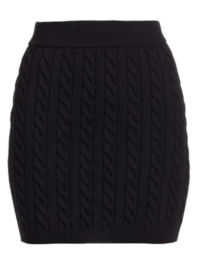 Shop Alexander Wang T Cable Knit Mini Skirt In Black