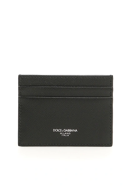 Shop Dolce & Gabbana Leather Cardholder In Nero Nero (black)