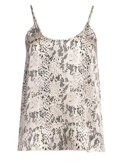 Shop Atm Anthony Thomas Melillo Silk Snake Print Camisole Top In Haze Pavement Combo