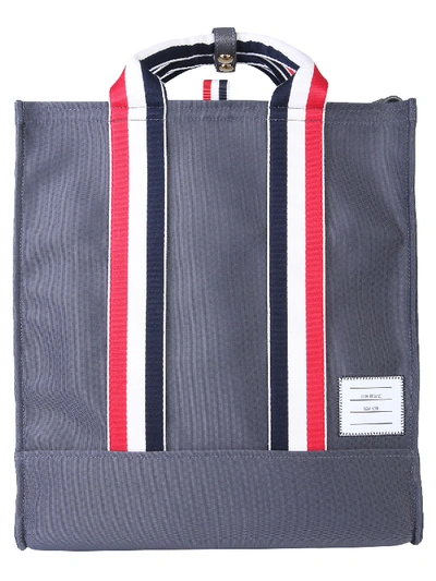 Shop Thom Browne Technical Fabric Tote Bag In Antracite