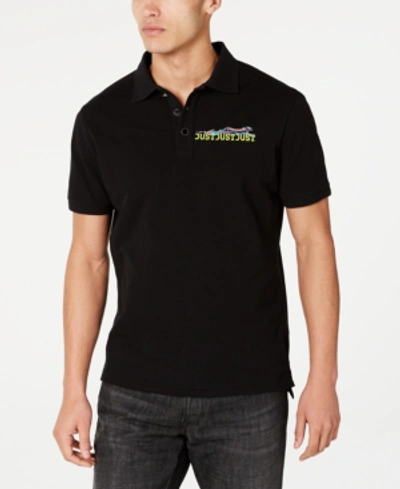 Shop Just Cavalli Men's Logo & X-ray Cheetah Graphic Polo Shirt In Black