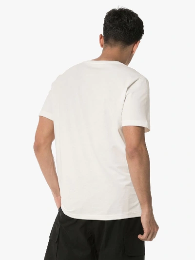 Shop Moschino Metallic Logo Print T-shirt In White