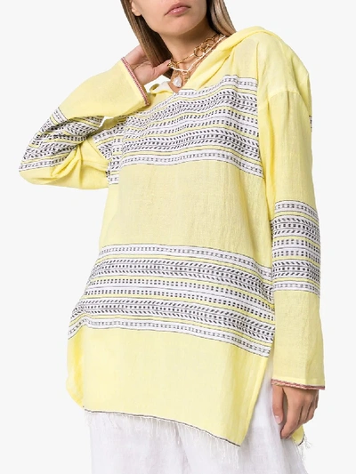 Shop Lemlem Amira Striped Hoodie In Yellow