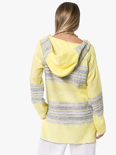 Shop Lemlem Amira Striped Hoodie In Yellow