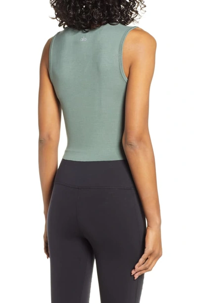 Shop Alo Yoga Cover Tank In Moss