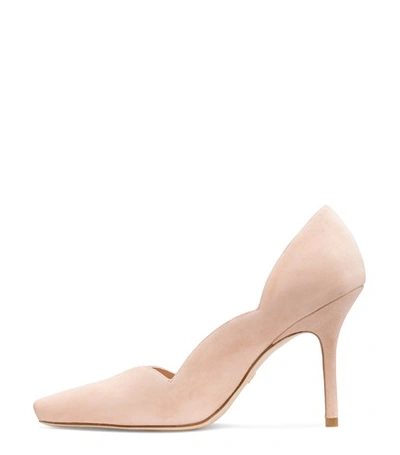 Shop Stuart Weitzman The Alva 95 Pump In Adobe Beige Suede