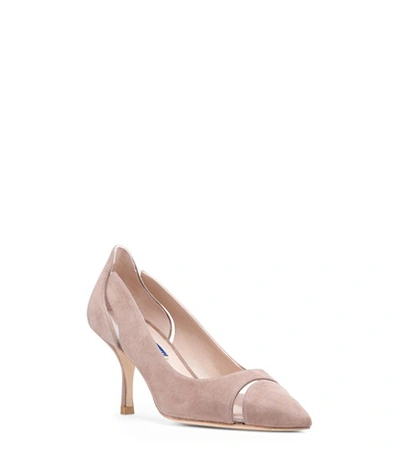 Shop Stuart Weitzman The Davia 75 In Taupe Suede