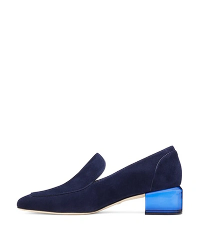 Shop Stuart Weitzman Carmella In Navy Blue Suede