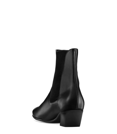Shop Stuart Weitzman The Cleora In Black Leather With Stretch Elastic Back