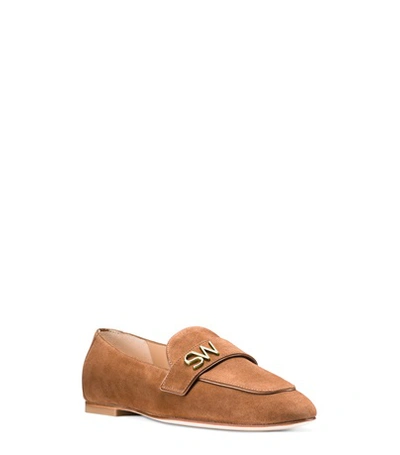 Shop Stuart Weitzman The Frances Flat In Cappuccino Brown Suede