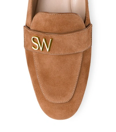 Shop Stuart Weitzman The Frances Flat In Cappuccino Brown Suede