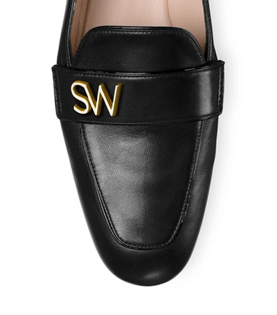 Shop Stuart Weitzman Frances In Black Nappa Leather