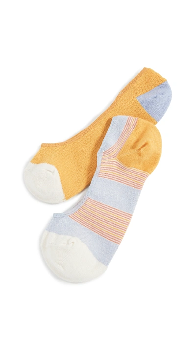 Shop Madewell 2 Pack Riddell Stripe No Show Socks In Craft Blue Multi