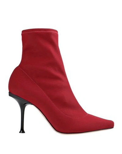 Sergio Rossi Ankle Boots A81762 Elastane  Polyamide Red In Maroon