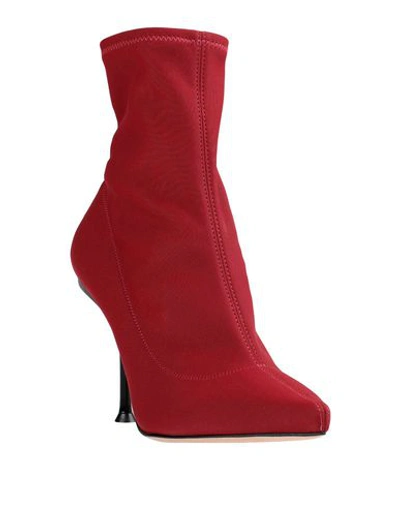 Sergio Rossi Ankle Boots A81762 Elastane  Polyamide Red In Maroon