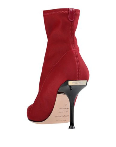 Sergio Rossi Ankle Boots A81762 Elastane  Polyamide Red In Maroon