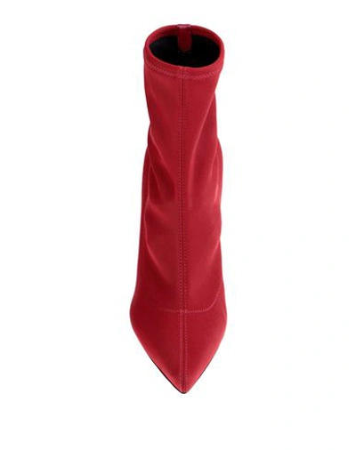 Sergio Rossi Ankle Boots A81762 Elastane  Polyamide Red In Maroon