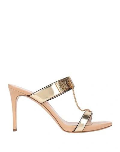 Shop Casadei Sandals In Gold