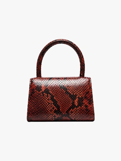 Shop By Far Red Mini Snake-effect Cross Body Bag