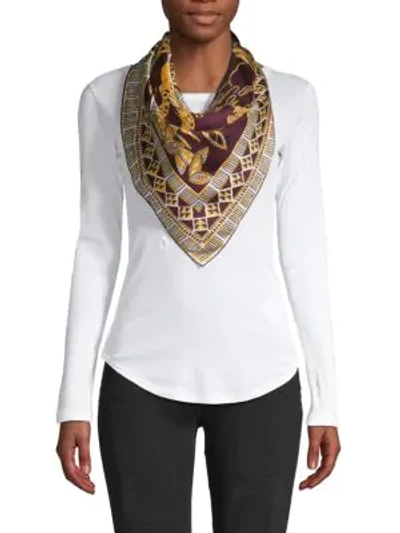 Shop Valentino Square Wrap Foulards Scarf In Yellow Multi