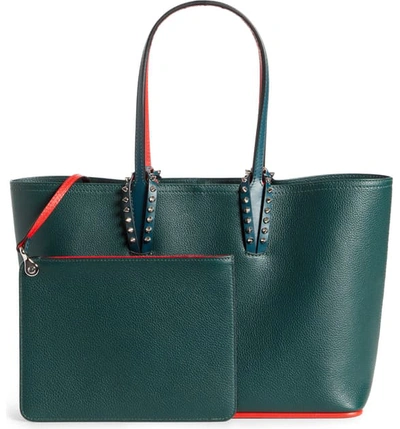 Shop Christian Louboutin Small Cabata Calfskin Leather Tote In Vosges/ Vosges