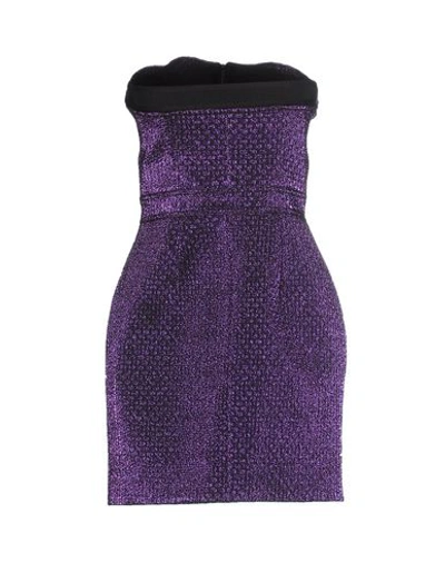 Shop Atos Lombardini Short Dress In Purple