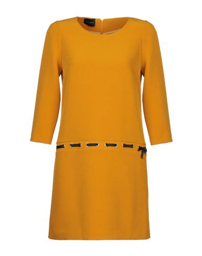 Shop Atos Lombardini Short Dress In Ocher