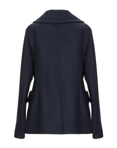 Shop Valentino Coat In Dark Blue
