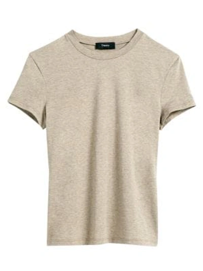 Shop Theory Tiny Tee In Taupe Melange