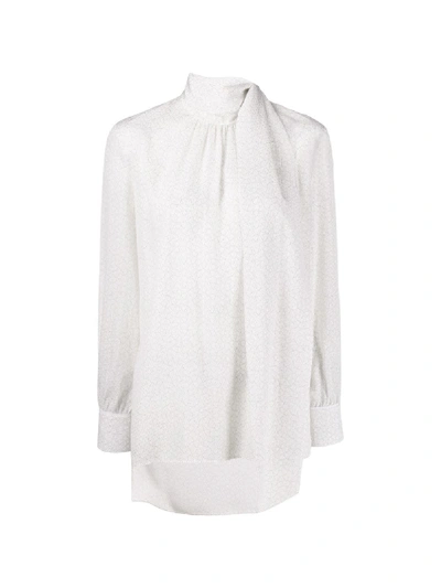 Shop Fendi Foulard Collar Blouse In White