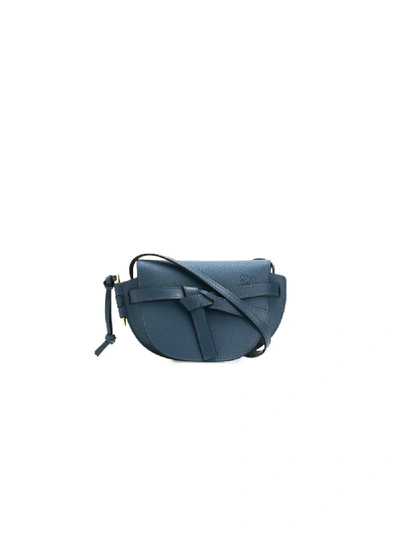 Shop Loewe Mini Gate Crossbody Bag In Blue