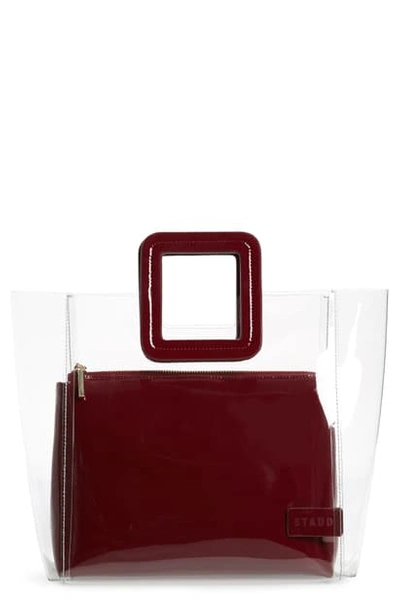 Shop Staud Shirley Transparent Handbag - Red In Garnet
