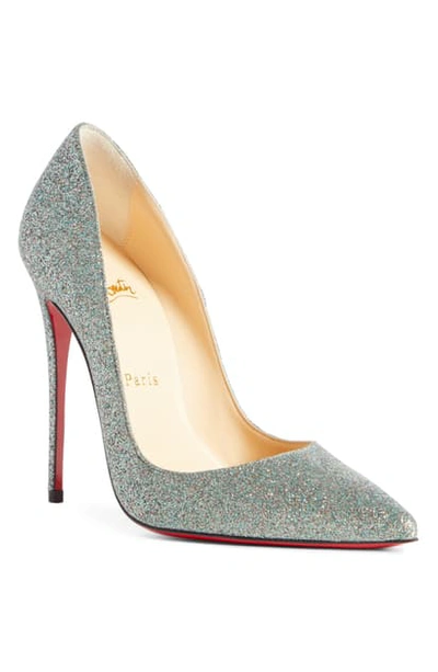 Shop Christian Louboutin So Kate Glitter Pointy Toe Pump In Vosges Green