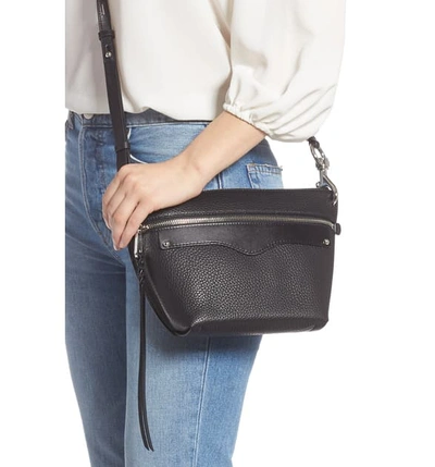 Shop Rebecca Minkoff Hayden Leather Crossbody Bag In Black