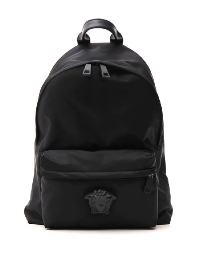 Shop Versace Palazzo Zip Around Backpack In Black