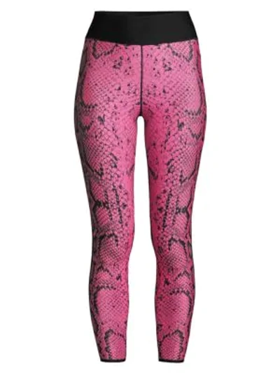 Shop Ultracor Ultra High Python Print Leggings In Neon Pink Textured Nero