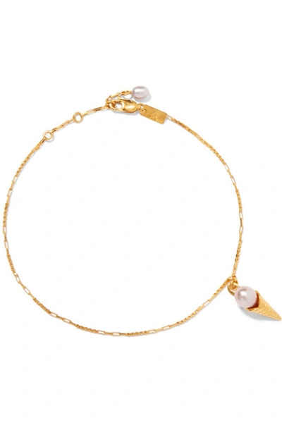 Shop Pernille Lauridsen Gold-plated Pearl Anklet
