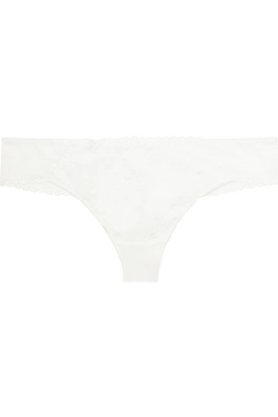 Shop Maison Lejaby Stretch-lace Briefs In White